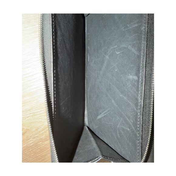 Coach Black Leather Envelope Slim Skinny Flap Continental Snap Wallet Clutch - Picture 6 of 9